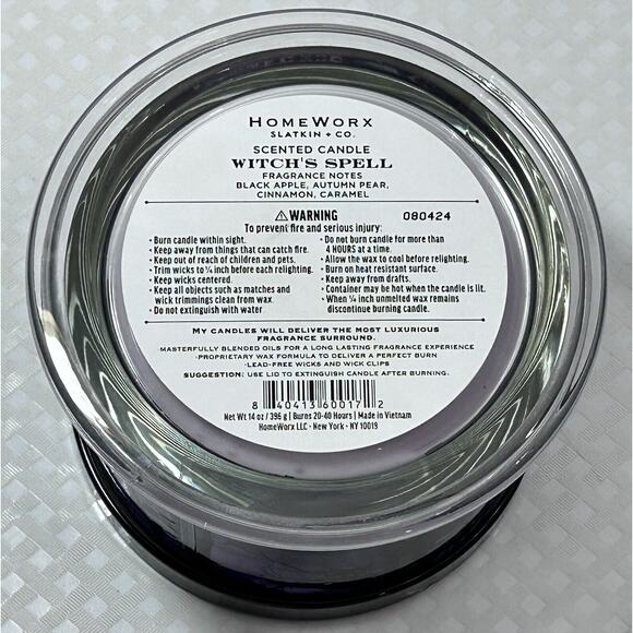 HomeWorx by Slatkin & Co. Halloween Witch’s Spell Scented Candle 14 oz. New - Picture 6 of 13